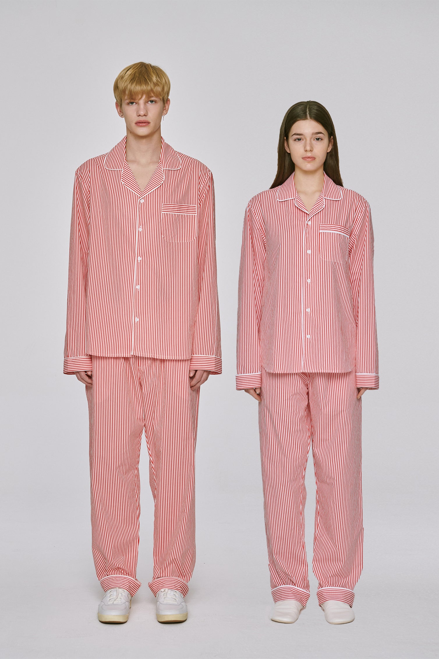 Red and pink online striped pajamas