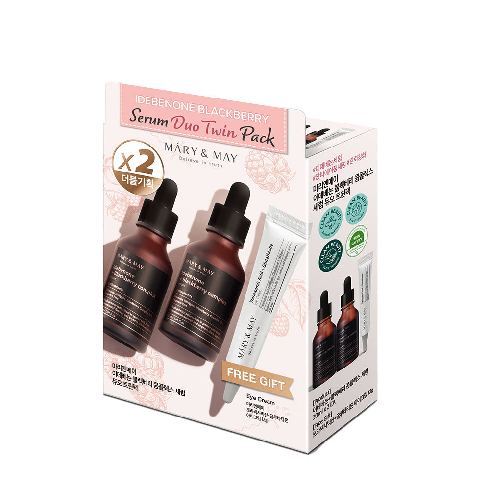 Mary&May Idebenone Blackberry Serum Duo Twin Pack (30ml x2+Eye cream12g) - MOQ 20