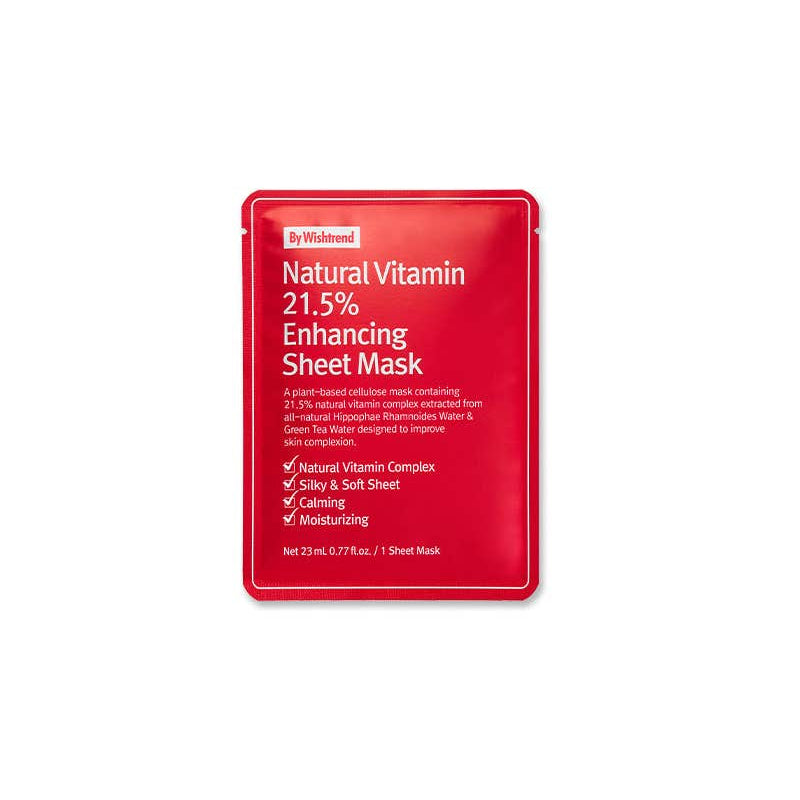 By Wishtrend Natural Vitamin 21.5% Enhancing Sheet Mask 23 mL - MOQ 200