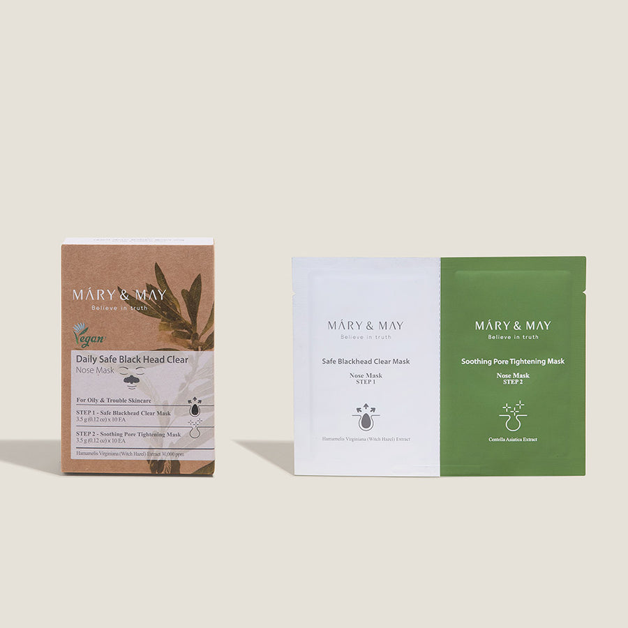 Mary&May Daily Safe Black Head Clear Nose Mask [Step1 3.5g+Step2 3.5g]X10pcs - MOQ 30