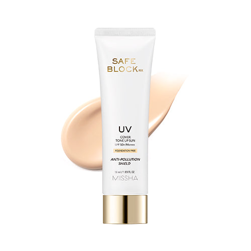 MISSHA SAFE_BLOCK_RX_COVER_TONE_UP_SUN_SPF50+PA++++_[FOUNDATION_FREE] - MOQ 36
