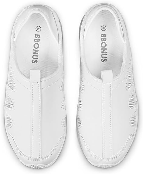 BBONUS Nursing Shoes Woman, Man Signature Shoes White