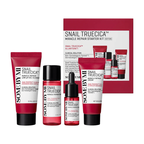 SOME BY MI SNAIL TRUECICA MIRACLE REPAIR STARTER KIT [Cleansing Gel 30ml, Toner 30ml, Serum 10ml, Cream 20g] - MOQ 50