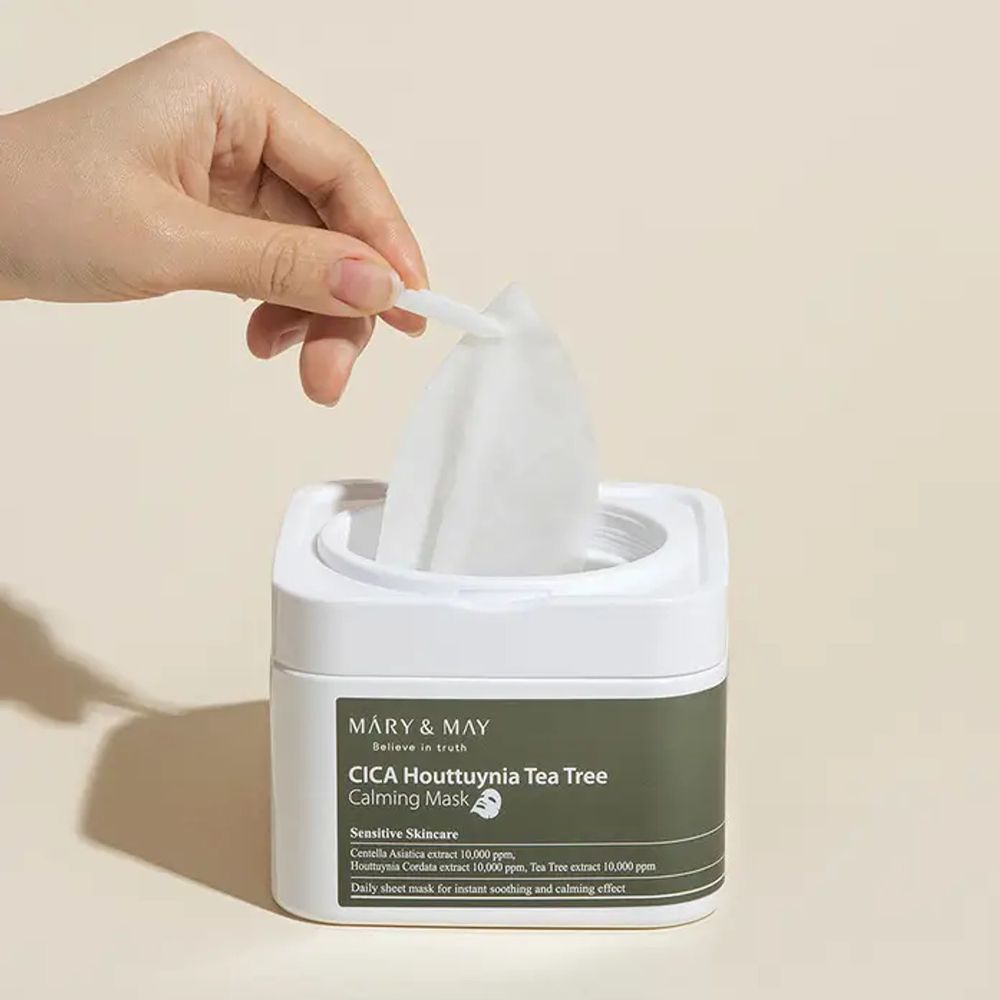 Mary&May CICA Houttuynia Tea Tree Calming Mask 30ea/400g - MOQ 15