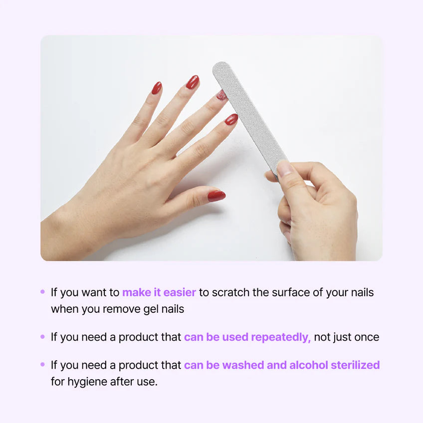 BAREN Double Sided Stainless Steel Nail File for Gel Nails