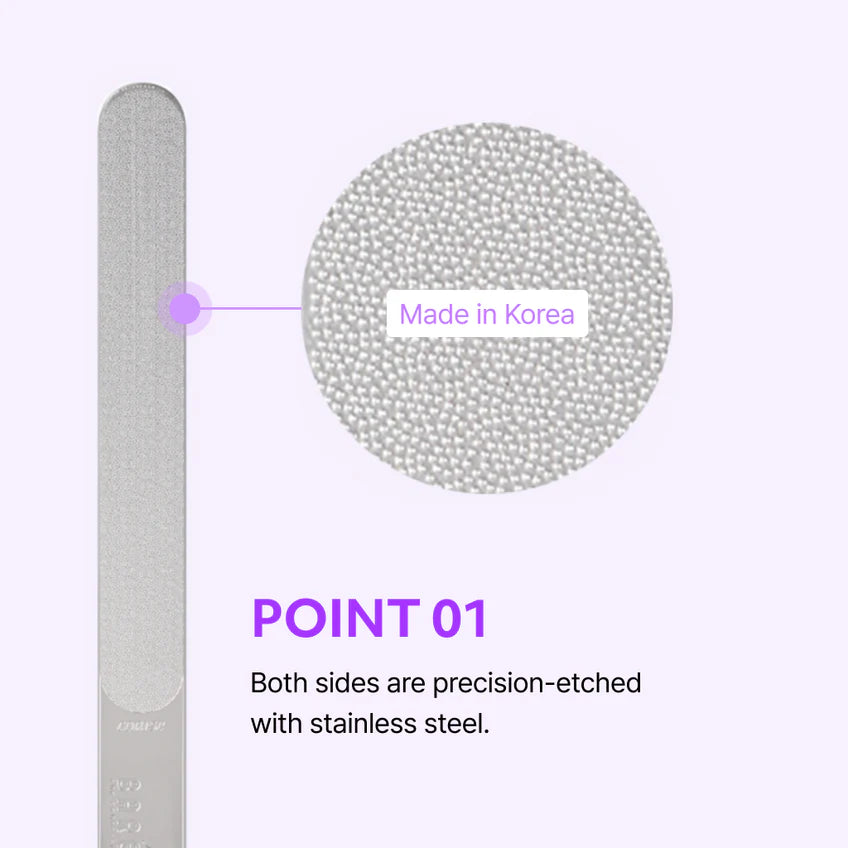 BAREN Double Sided Stainless Steel Nail File for Gel Nails