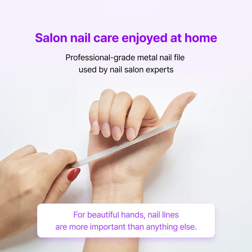BAREN Double Sided Stainless Steel Nail File for Natural Nails