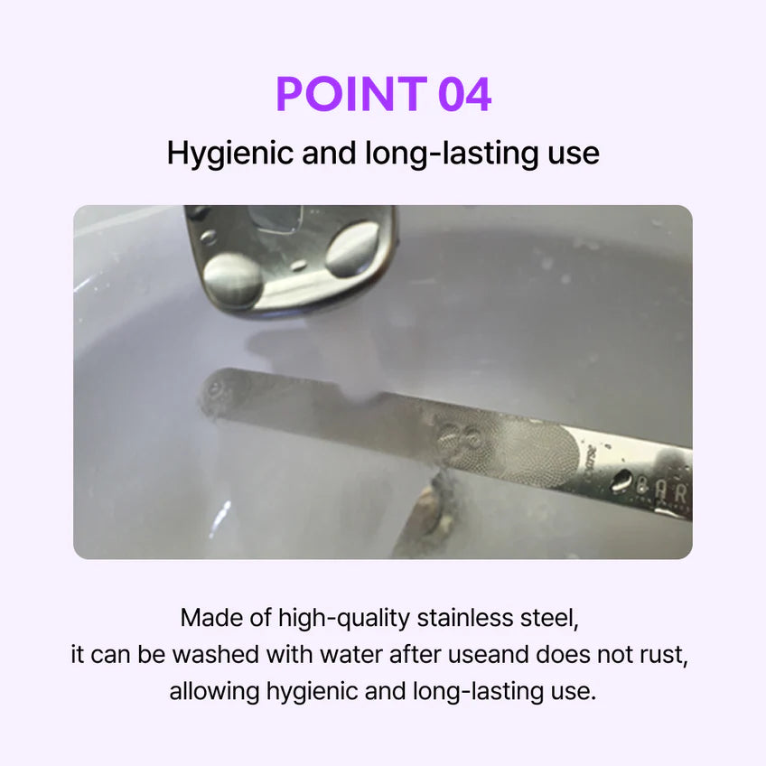 BAREN Double Sided Stainless Steel Nail File for Natural Nails