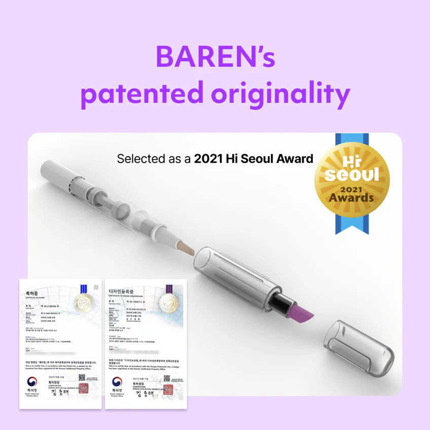 BAREN Dual Effect Nail and Cuticle Care Essence Oil Pen with Ceramic Pusher 2ml