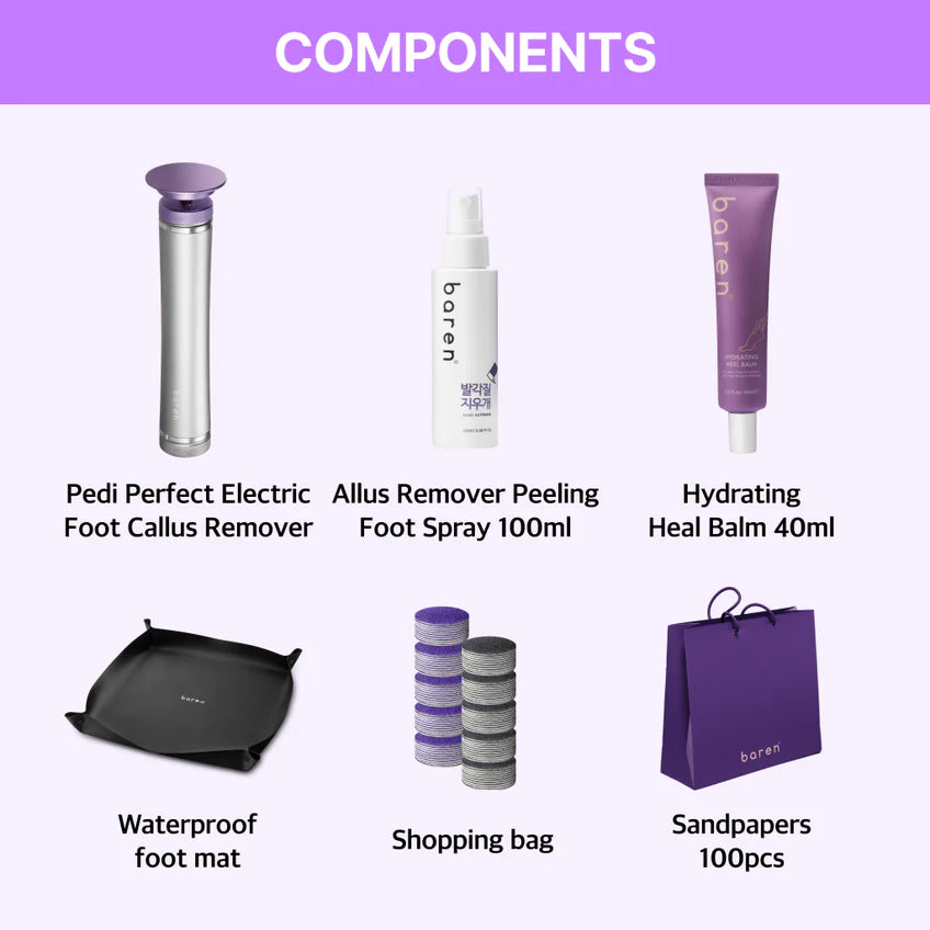 BAREN Pedi Perfect Electric Foot Callus Remover, Professional Pedicure Kit