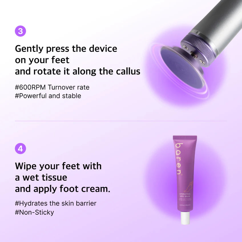 BAREN Pedi Perfect Electric Foot Callus Remover, Professional Pedicure Kit