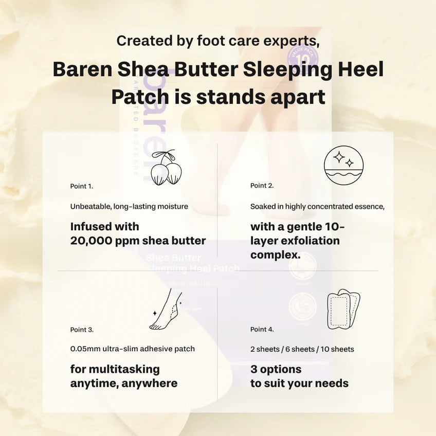 BAREN shea butter sleeping heel patch(2P)