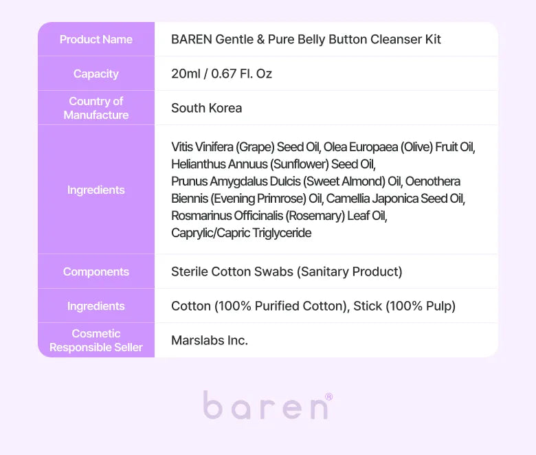 BAREN Gentle&Pure Belly Button Cleanser
