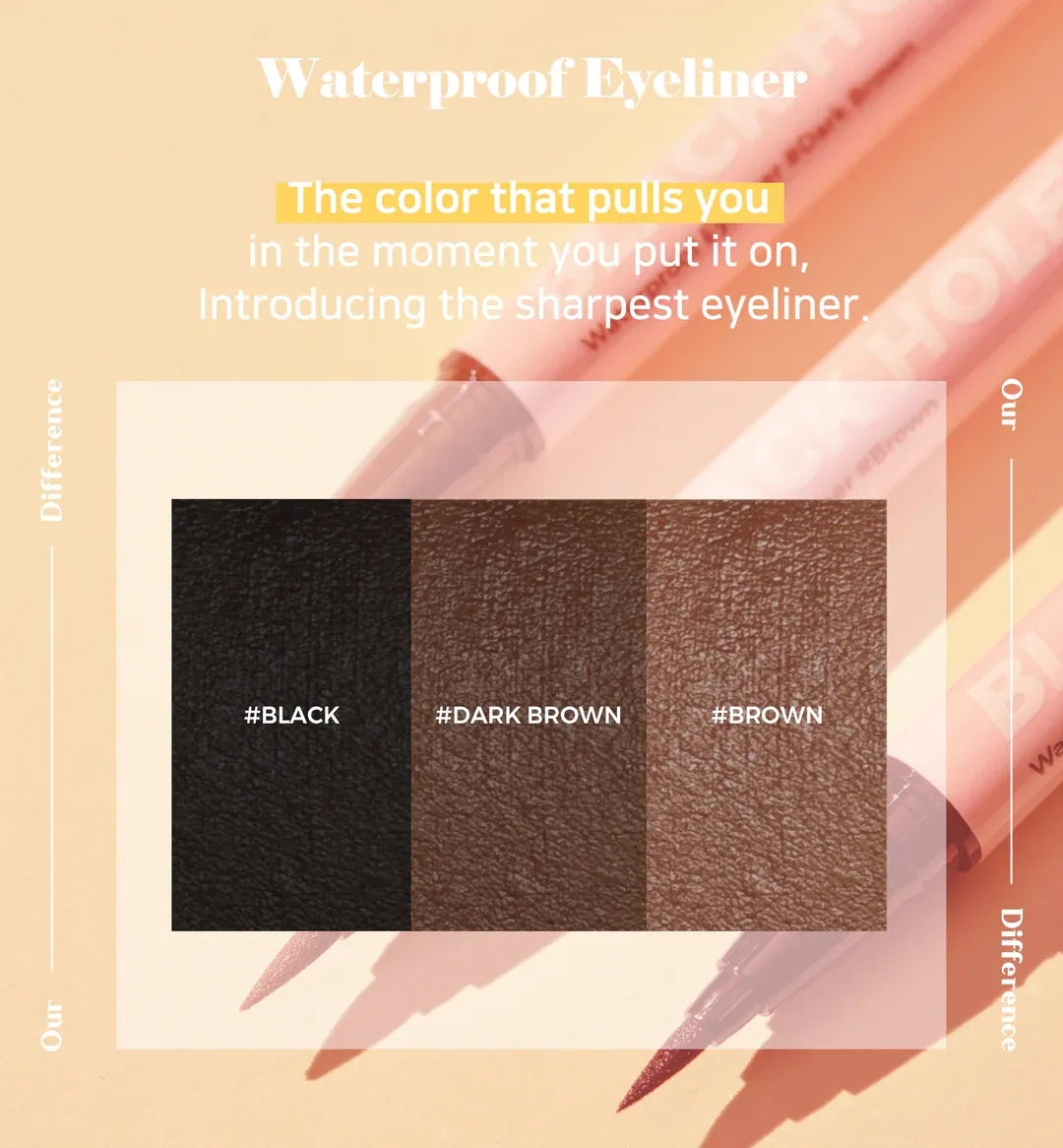 Black Hole Lasting Waterproof Eyeliner #dark Brown - MOQ 320