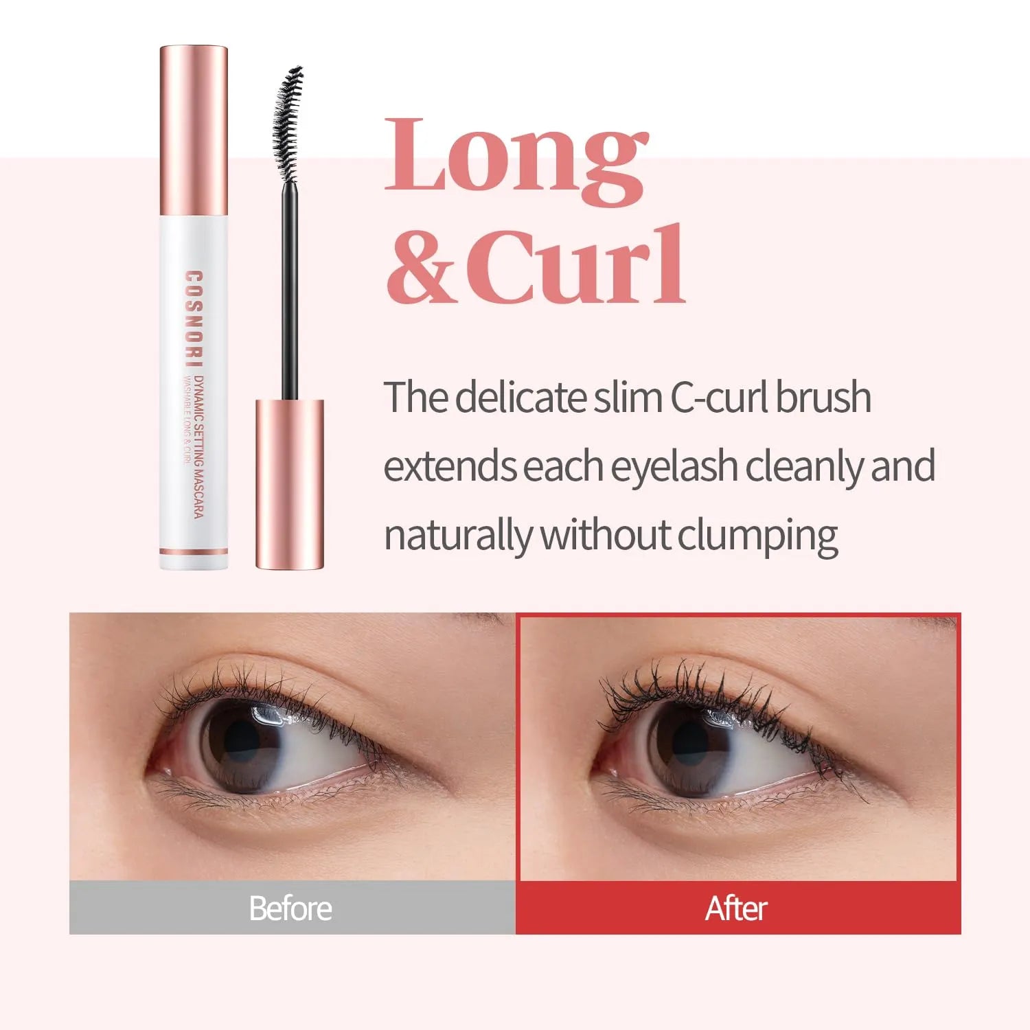 Cosnori Dynamic Setting Mascara Washable Long&curl - 7ml - MOQ 100