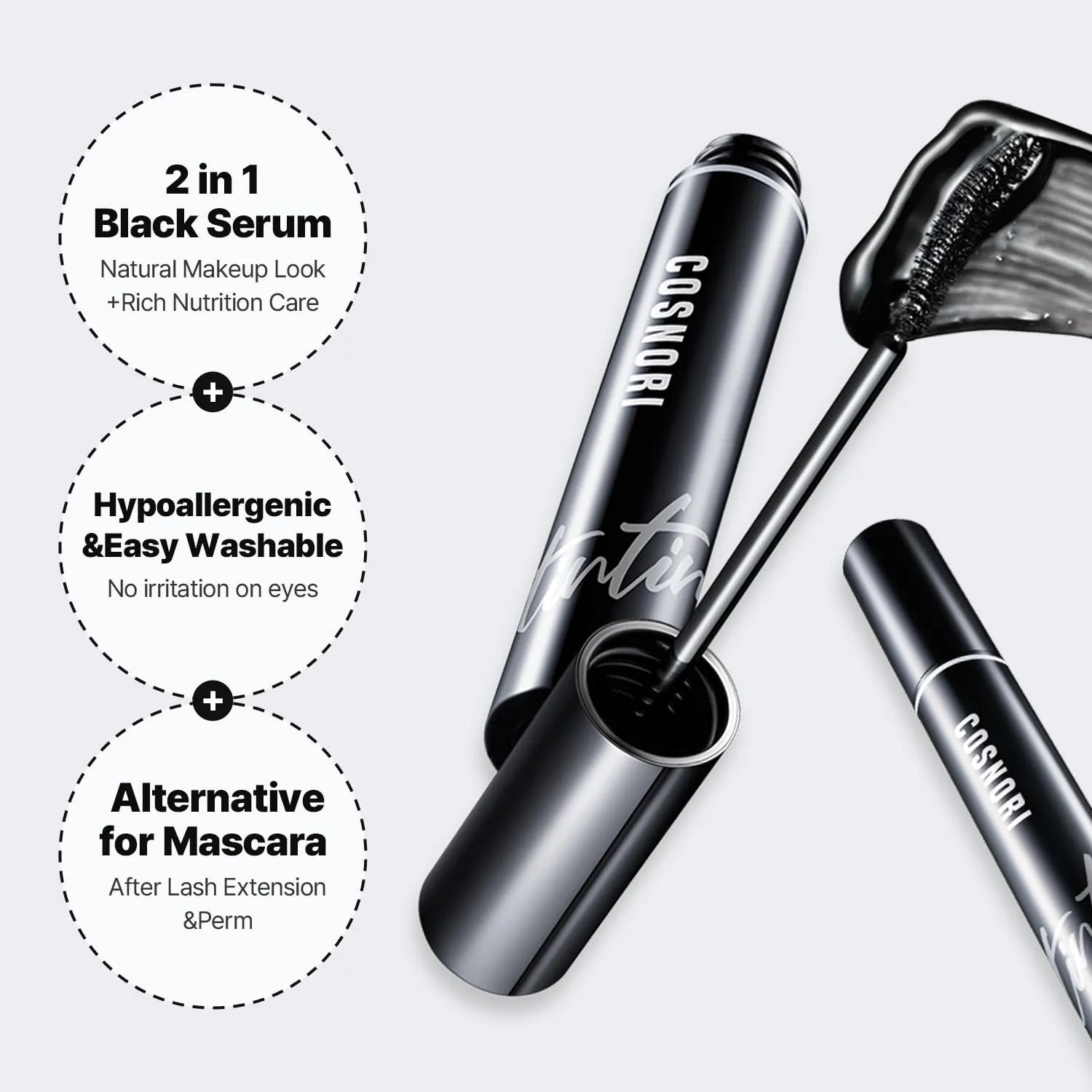 Cosnori Eyelash Tinting Serum 01 Deep Black - 9g - MOQ 100