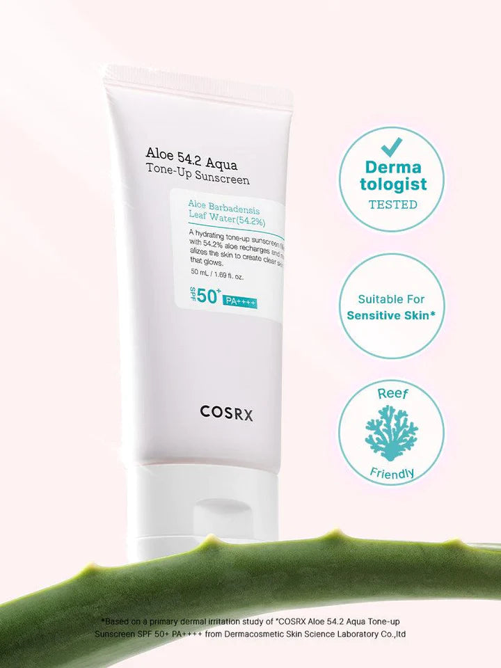 COSRX Aloe 54.2 Aqua Tone-up Sunscreen SPF 50+ PA++++ 50ml - DODOSKIN