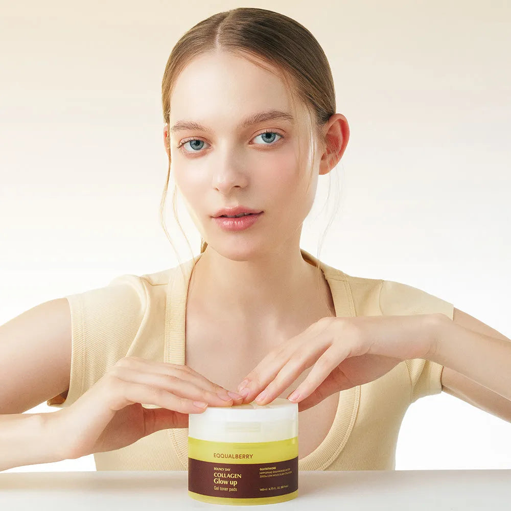 Collagen Glow Up Gel Toner Pads 140ml | 60pads - MOQ 48