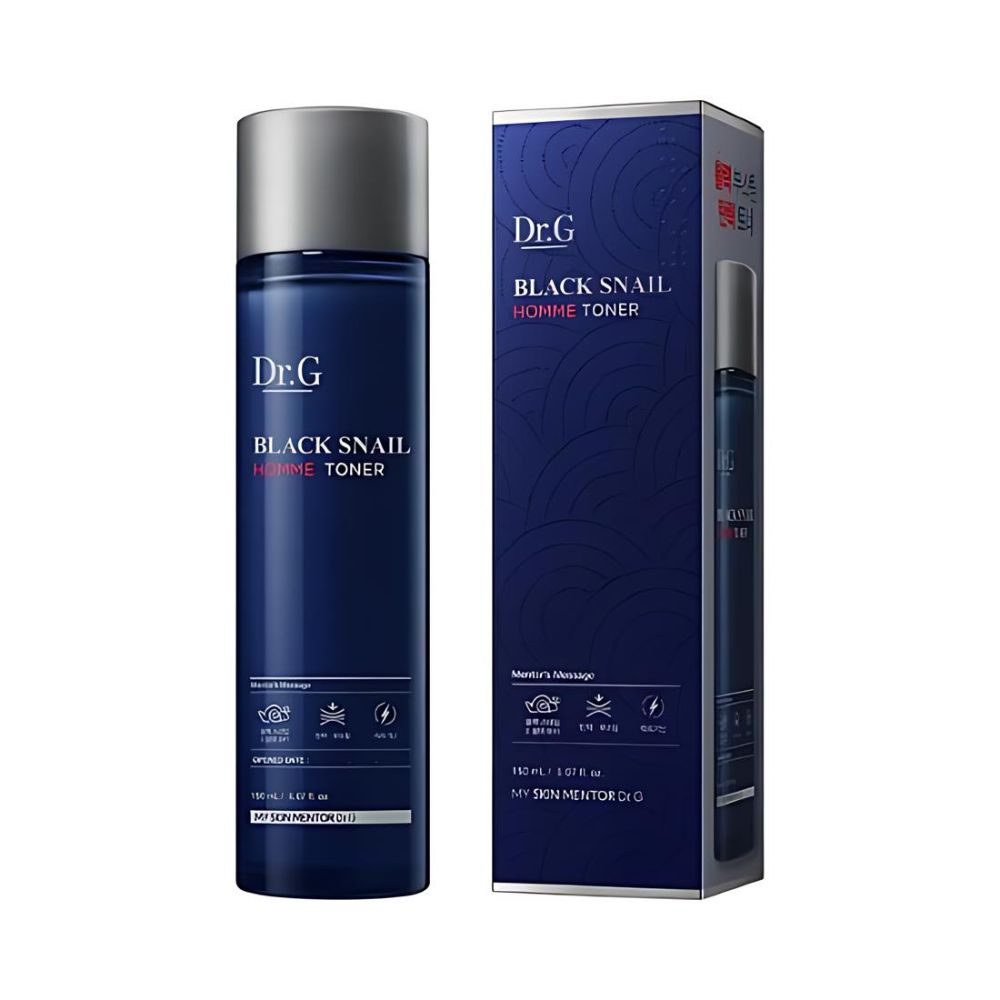 The Dr.G Black Snail Homme Toner 150ml is a revitalizing toner formulated for men’s skincare needs.