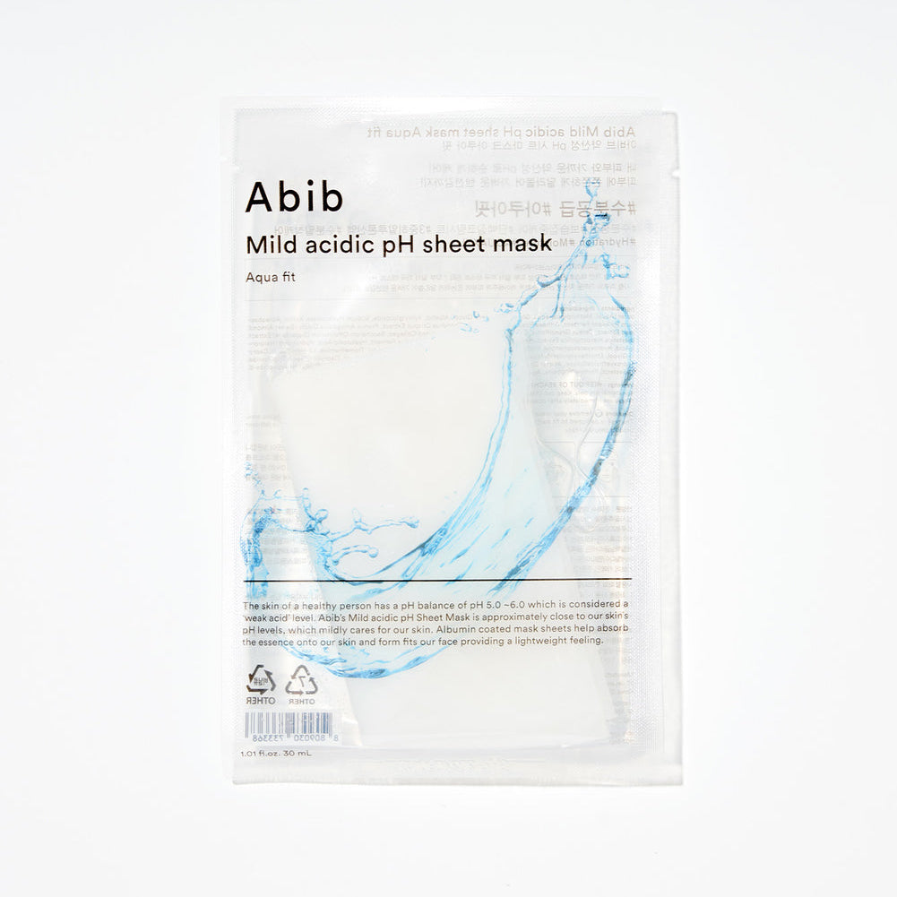 Abib Mild acidic pH sheet mask 
Aqua fit - MOQ 30
