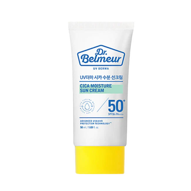 THE FACE SHOP Dr. Belmeur UV Derma Cica Moisture Sun Cream SPF 50+ PA++++ 50ml - DODOSKIN