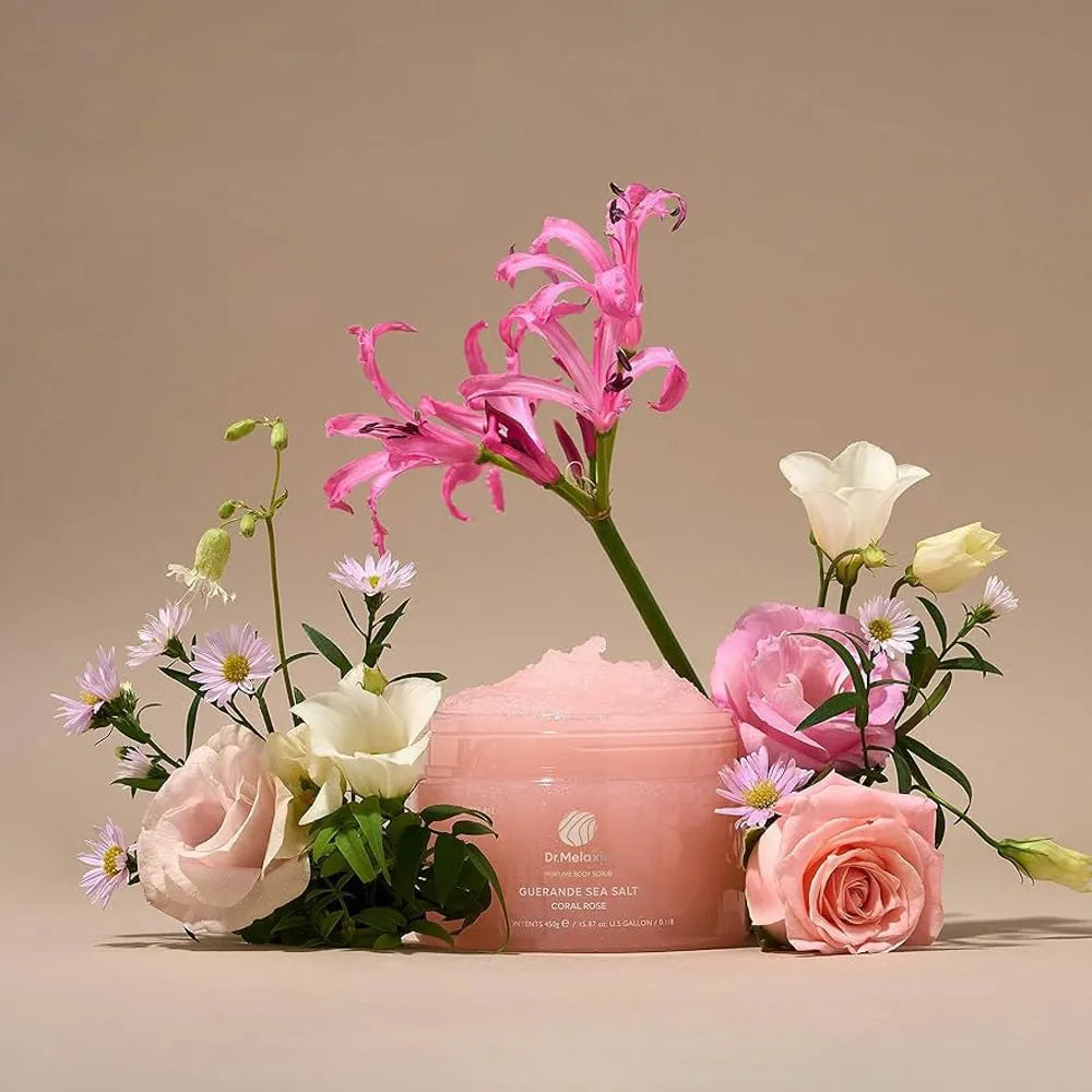 Guerande Sea Salt Perfume Body Scrub Coral Rose 450g - MOQ 30