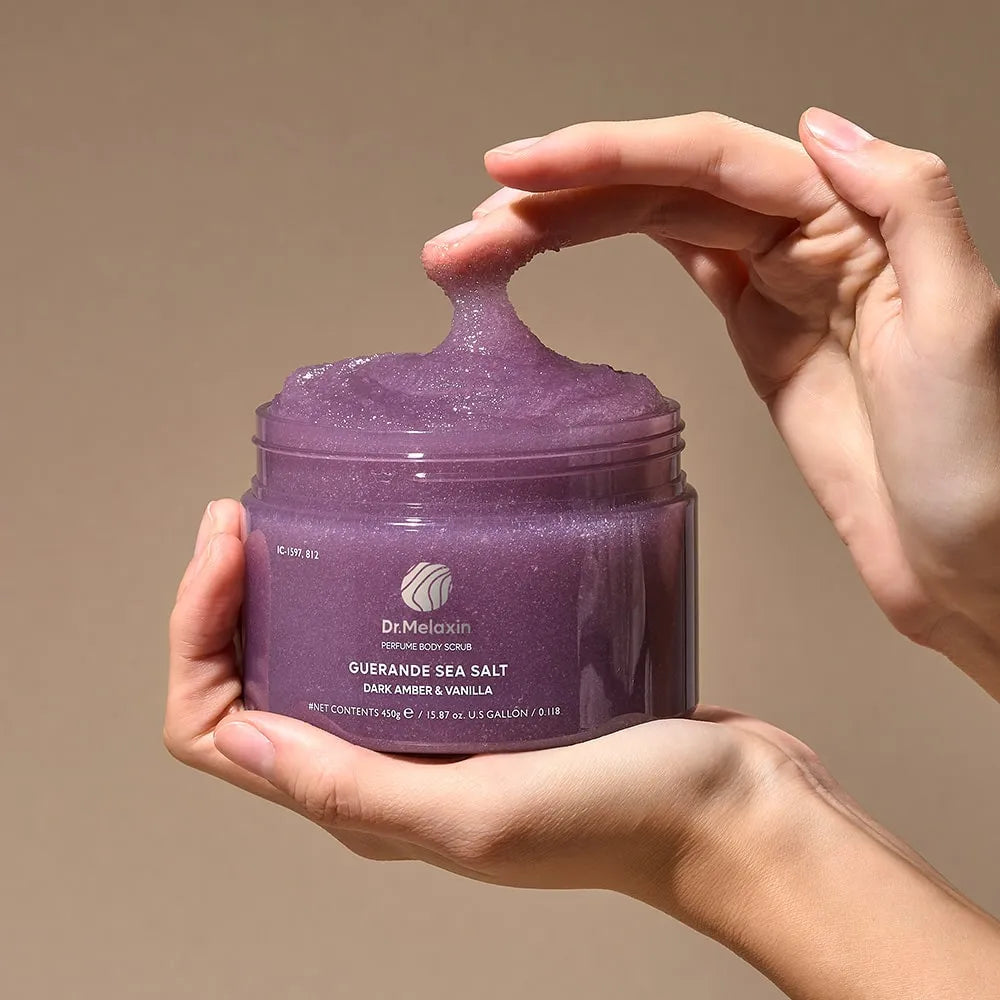 Guerande Sea Salt Perfume Body Scrub Dark Amber & Vanilla 450g - MOQ 30