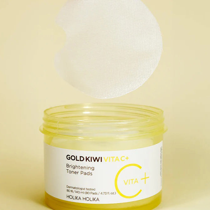 Holika Holika Gold Kiwi Vita C Plus Brightening Toner Pad 80pcs - MOQ 24