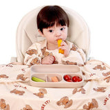 Aijoo table-integrated baby food bib with long sleeves and open design(colour-Pretzel) - MOQ 3