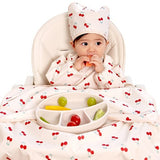 Aijoo table-integrated baby food bib with long sleeves and open design(colour- Red Cherry ) - MOQ 3