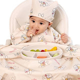 Aijoo table-integrated baby food bib with long sleeves and open design(colour- Lovely Yang) - MOQ 3