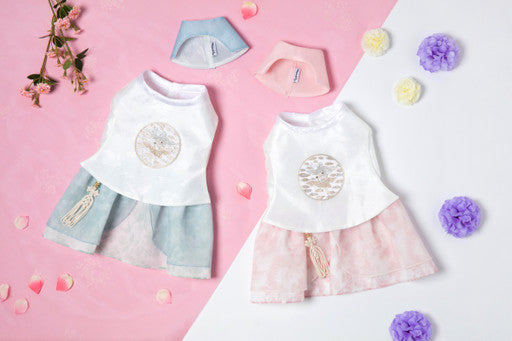 Maison de Dog White Garam Dangui Set (Pink, size- L)Dog Hanbok- MOQ 1