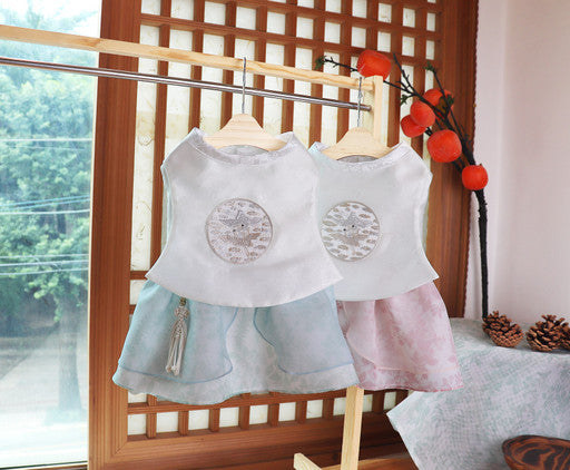 Maison de Dog White Garam Dangui Set (Pink, size- L)Dog Hanbok- MOQ 1