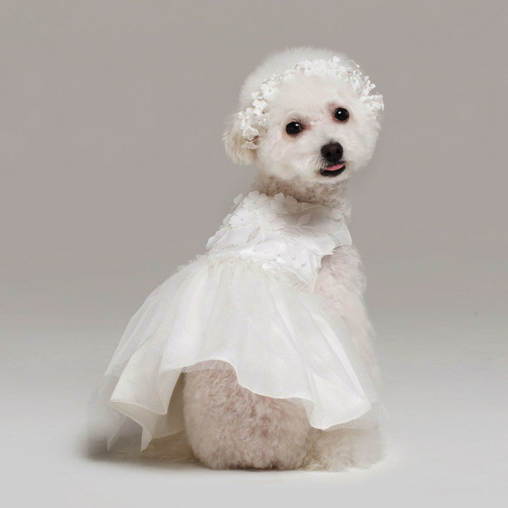 Maison de Dog Flower Wedding Dress Dog Clothes(2XL) - MOQ 1