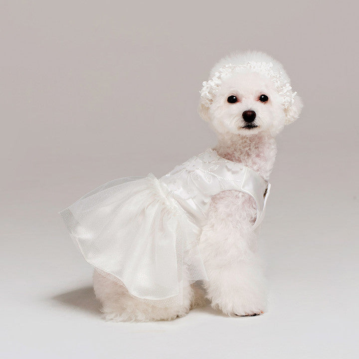 Maison de Dog Flower Wedding Dress Dog Clothes(2XL) - MOQ 1