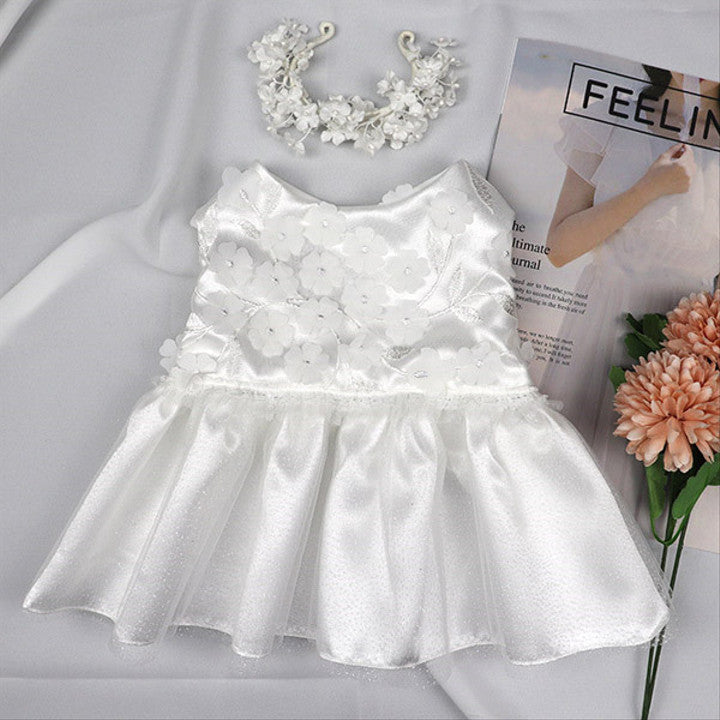Maison de Dog Flower Wedding Dress Dog Clothes(2XL) - MOQ 1