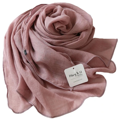 Mary & You soft cotton colorful plain long scarf made in Korea(Indie Pink) - MOQ 3