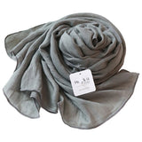 Mary & You soft cotton colorful plain long scarf made in Korea (Gray) - MOQ 3