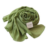 Mary & You soft cotton colorful plain long scarf made in Korea (Green) - MOQ 3
