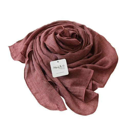 Mary & You soft cotton colorful plain long scarf made in Korea (Brick) - MOQ 3