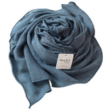 Mary & You soft cotton colorful plain long scarf made in Korea (Bocashi Blue) - MOQ 3