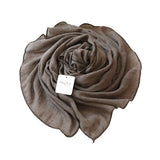 Mary & You soft cotton colorful plain long scarf made in Korea (Brown) - MOQ 3