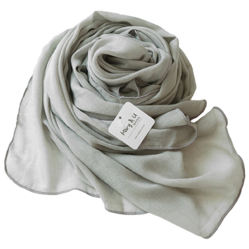 Mary & You soft cotton colorful plain long scarf made in Korea (Gray Beige) - MOQ 3
