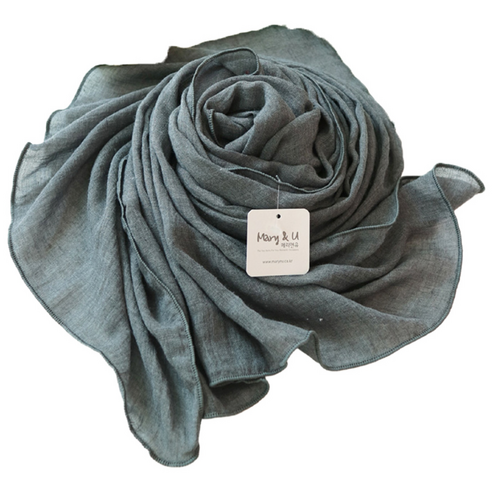 Mary & You soft cotton colorful plain long scarf made in Korea (Meok-saek) - MOQ 3