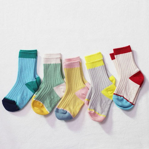 Dear Socks Kids’ Alang Ribbed Non-Slip Socks – 5-Pair Set (No.3) - MOQ 3