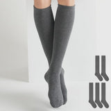 No Design Women's Ladies Plain Knee Socks Plain Half-Length Socks 5-Pair Set- MOQ 3