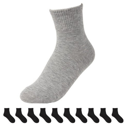 A set of 10 pairs of Korean-made women's plain cotton socks - MOQ 3