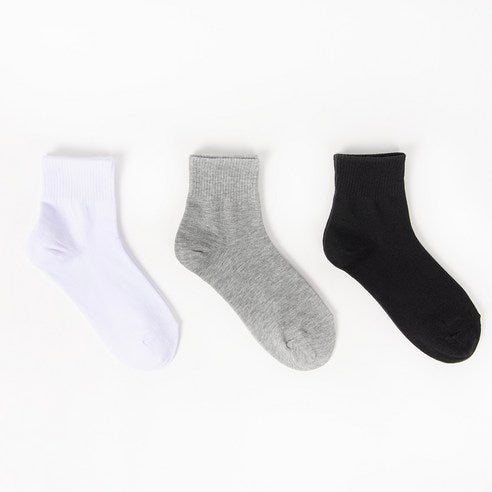 A set of 10 pairs of Korean-made women's plain cotton socks - MOQ 3