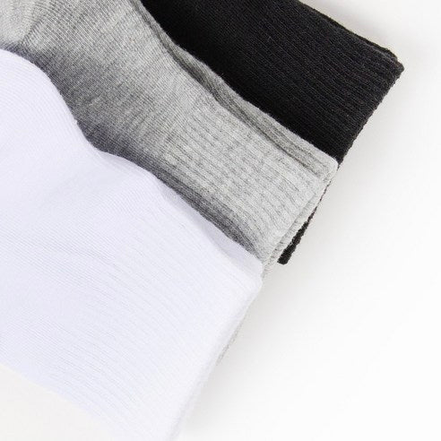 A set of 10 pairs of Korean-made women's plain cotton socks - MOQ 3