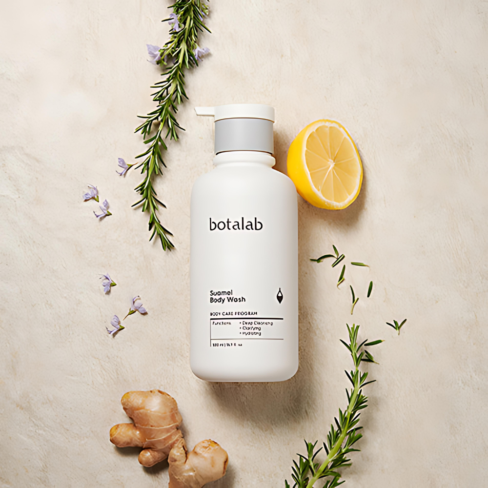 Luxurious INCELLDERM Botalab Suamel Body Wash with botanical extracts for smooth, hydrated skin.